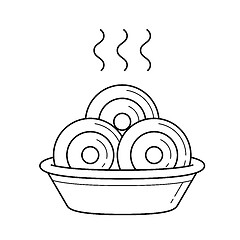 Image showing Dumplings vector line icon.