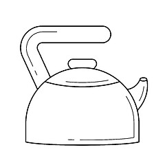 Image showing Kitchen kettle vector line icon.