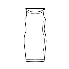 Image showing Corsage dress vector line icon.