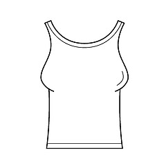 Image showing Tank t-shirt vector line icon.