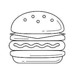 Image showing Double hamburger vector line icon.