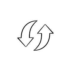 Image showing Circular arrows hand drawn sketch icon.