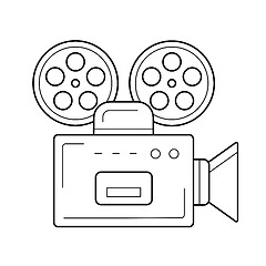 Image showing Retro camera line icon.