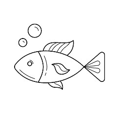 Image showing Raw fish vector line icon.