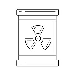 Image showing Nuclear waste vector line icon.