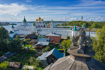 Image showing old wooden church and monastery