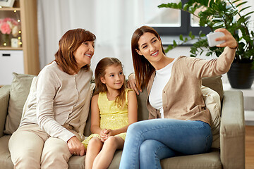 Image showing mother, daughter and grandmother taking selfie