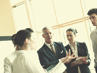 Image showing business leader making presentation and brainstorming