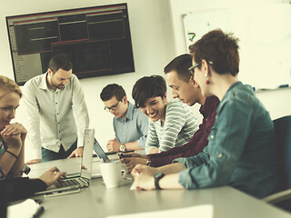 Image showing Business Team At A Meeting at modern office building