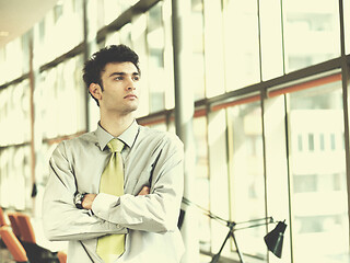 Image showing portrait of young business man at modern office