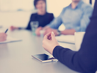 Image showing Business Team At A Meeting at modern office building