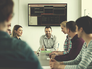 Image showing Business Team At A Meeting at modern office building