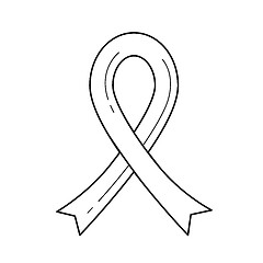 Image showing AIDS ribbon line icon.