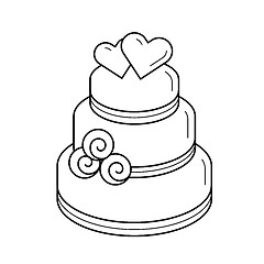 Image showing Wedding cake vector line icon.