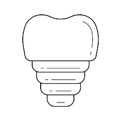 Image showing Dental implant line icon.