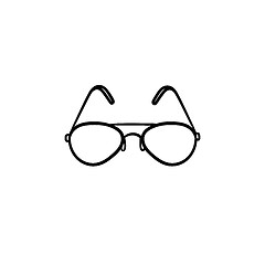 Image showing Eyeglasses hand drawn sketch icon.
