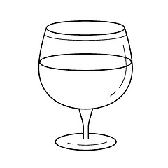 Image showing Glass of wine vector line icon.