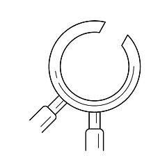 Image showing Dental instruments line icon.