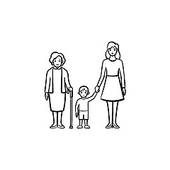 Image showing Family generation hand drawn sketch icon.