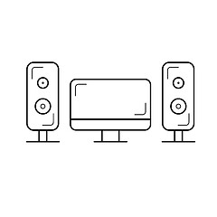 Image showing Home TV line icon.