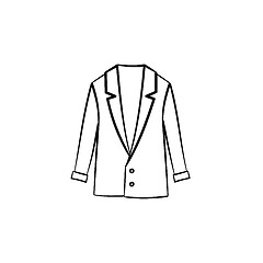 Image showing Wool coat hand drawn sketch icon.