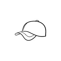 Image showing Baseball hat hand drawn sketch icon.