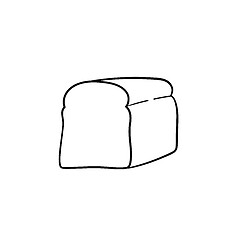 Image showing Half of bread hand drawn sketch icon.