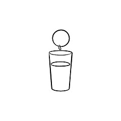 Image showing Glass of juice hand drawn sketch icon.