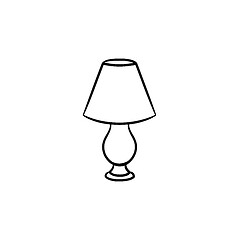 Image showing Table lamp hand drawn sketch icon.