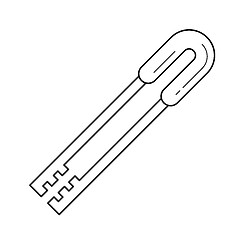 Image showing BBQ tongs vector line icon.