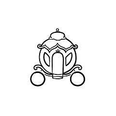 Image showing Fairytale carriage hand drawn sketch icon.