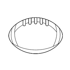 Image showing Rugby ball vector line icon.