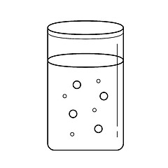 Image showing Glass of water vector line icon.