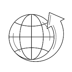 Image showing Globe with latitudes vector line icon.