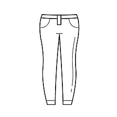 Image showing Jeans vector line icon.