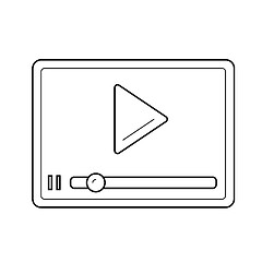 Image showing Streaming video player line icon.
