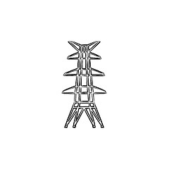 Image showing Electric tower hand drawn sketch icon.