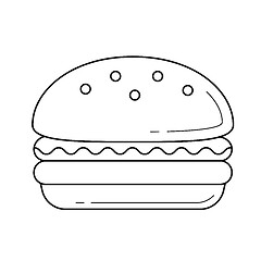 Image showing Burger vector line icon.