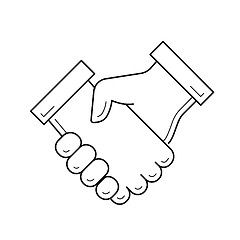 Image showing Handshake vector line icon.