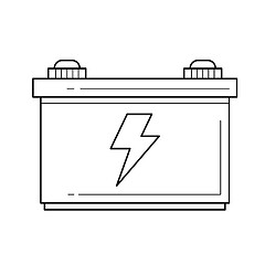 Image showing Car battery vector line icon.