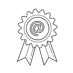 Image showing Online certification vector line icon.