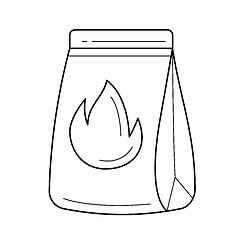 Image showing Grill charcoal vector line icon.