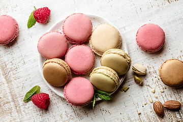 Image showing plate of various macaroons