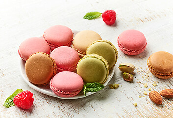 Image showing plate of various macaroons