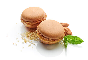 Image showing two caramel macaroons