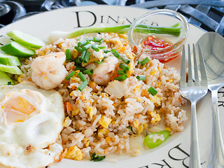 Image showing Fried rice with shrimps