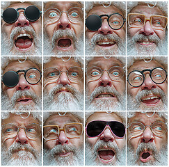 Image showing The different emotions or emotional face of Santa Clause