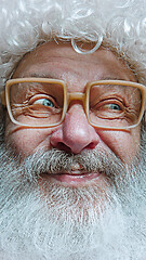 Image showing Portrait of happy Santa Claus. Christmas celebration concept.