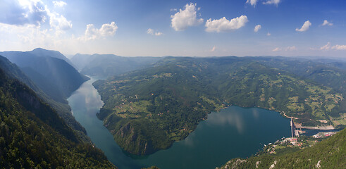 Image showing Aerial view on Drina river in Tara Park 