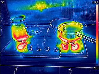 Image showing Thermal image, cooking on a gas stove